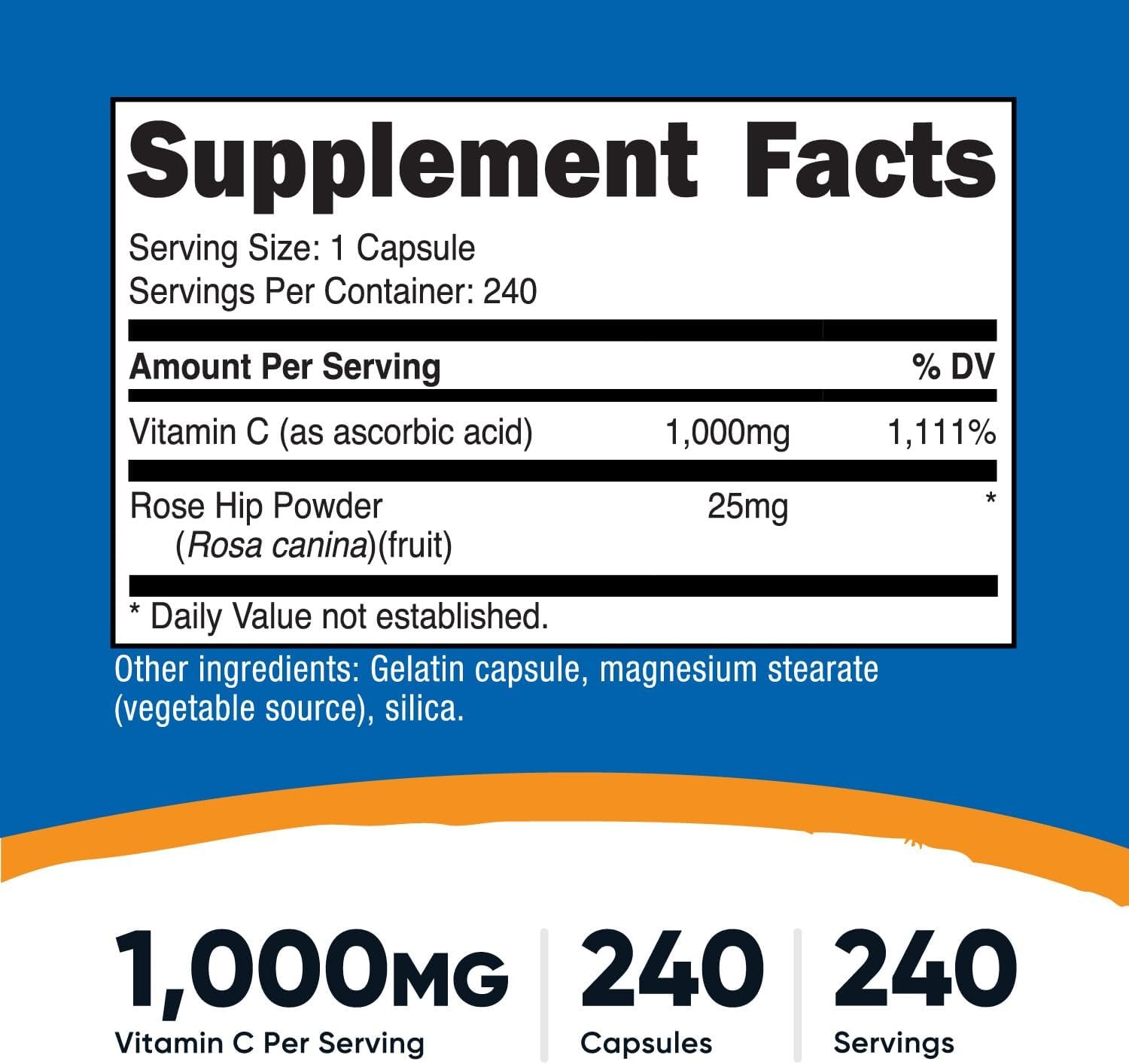 Nutricost Vitamin C Details