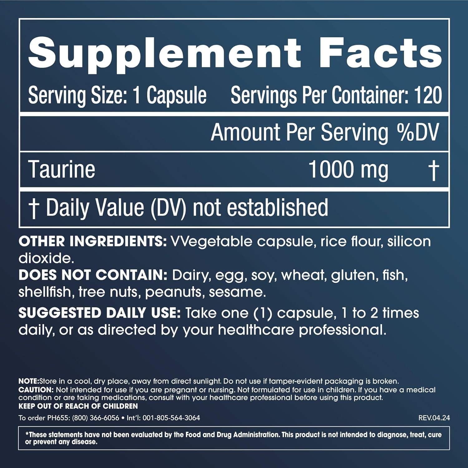 Taurine 1000mg Capsules